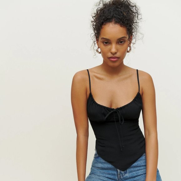 REFORMATION Cove Top Black Size 12 - Picture 1 of 6